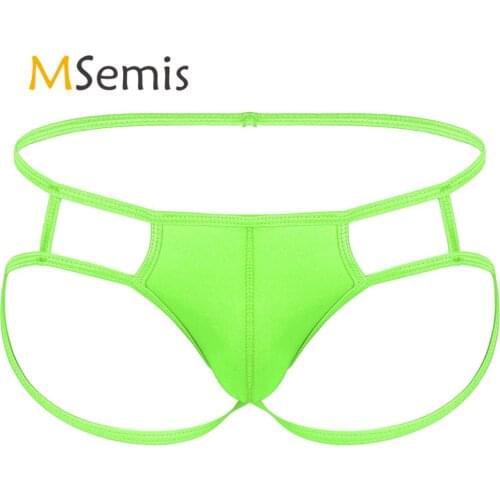 Mens Erotic Lingerie Sexy Underwear Bikini Briefs G-String Thong Gay Panties Underpants T-back Bulge Pouch Open Butt Jockstrap