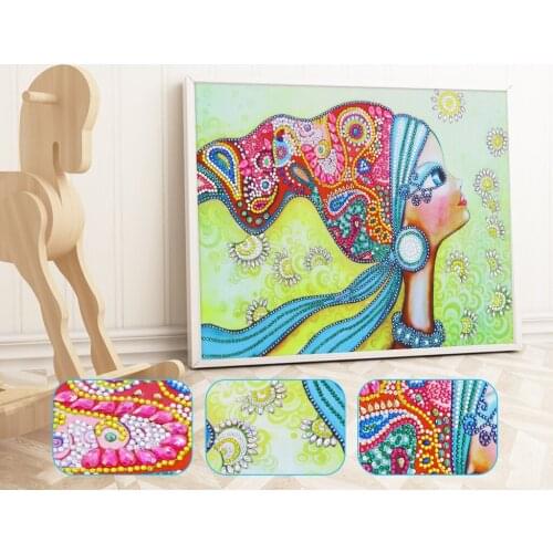 DIY 5D Special Shaped Diamond Painting Partial Drill Cross Stitch Kits Serial Beauty Diamond Embroidery Painting Art Craft