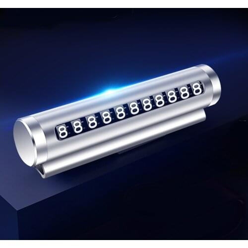 New Universal Car Temporary Parking Card Rotate Phone Number Plate Aluminum Stickers Park Stop in Car-styling Auto Accessories