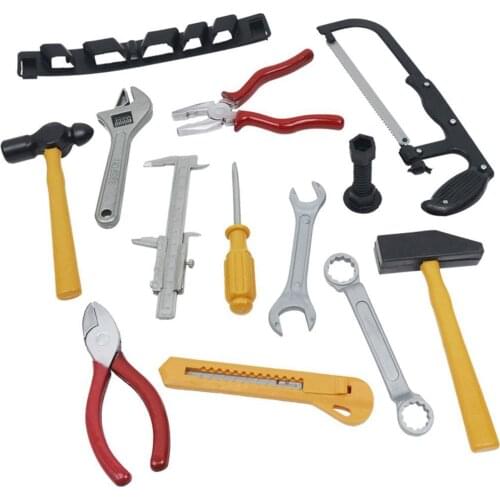 14pcs/set Plastic Maintenance Tools Kids Toys Simulation Repair Tools Children Learning Engineering Toolbox Toys Random Delivery