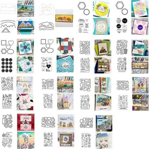 Transparent Clear Stamp&Cutting Die Animal Girl Words Irregular Pattern for Diy Scrapbooking/photo Album Decor New Card Making