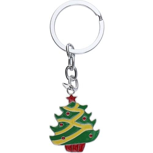 Christmas Santa Snowflake Keyring Fun Enamel Bag Charm Keychain Pendant Adult Xmas Accessories