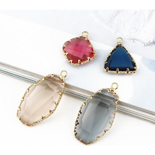 1pc European Clear Crystal Earrings Charms Bracelet Findings DIY With Hole Pendant Making Women Fine Jewelry Accessories C178