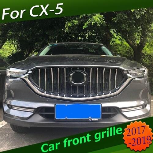 Fit For MAZDA CX-5 CX5 2017-18 Exterior Accessors Grill High Quality Front Racing Grille Mesh Running Board Mask Cover Grills