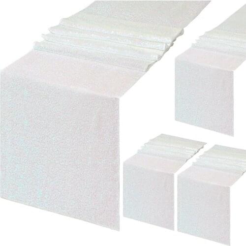 Sequin Table Runner Glitter Runner for Rectangle Tables Decoration Wedding Party Sequin Glitter Runner 4 Pack