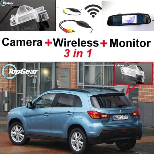 3 in1 Special Camera + Wireless Receiver + Mirror Monitor Easy Parking System For Mitsubishi ASX RVR Outlander Sport 2010~2015
