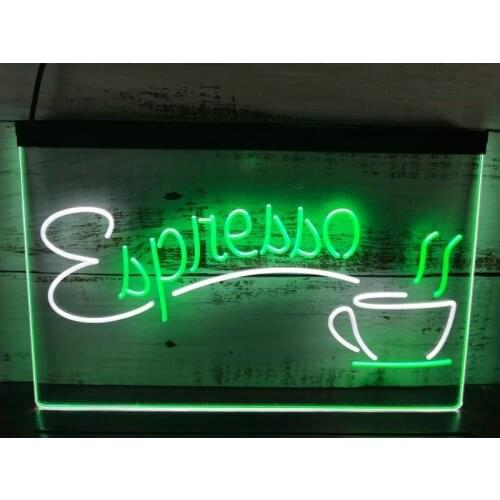 SS131 Espresso Coffee Shop Dual Color LED Neon Sign