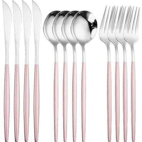 Flatware 18/10 Stainless Steel Cutlery Set Green Gold Dinnerware Spoon and Fork Set Fruit Forks for Kids Chopsticks Dropshipping