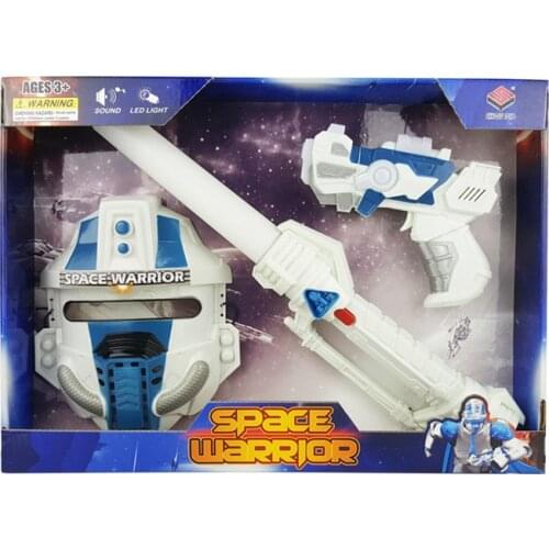 Telescopic Lightsaber Space Weapon Combination Laser Sword Warrior Mask Toy Gun Set Disney Anime Figure