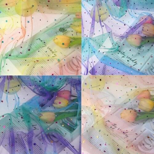 Ombre mesh decoration fabric with blings party supply backgroud fabric 100cm * 150cm