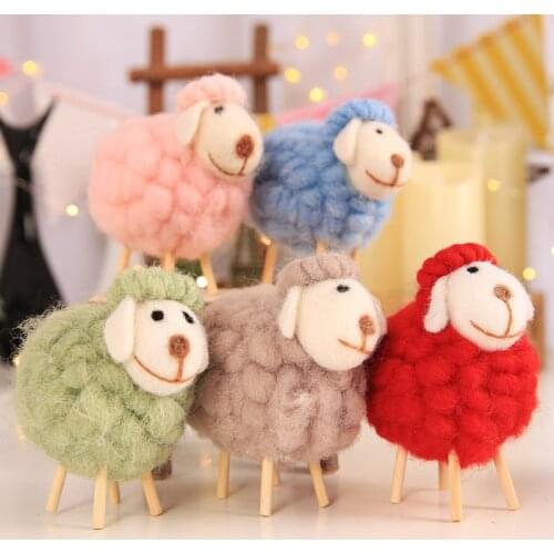 Creative Wool Felt Cute Sheep Home Photography Props Crafts Hotel Mall Small Gift Christmas Decoration