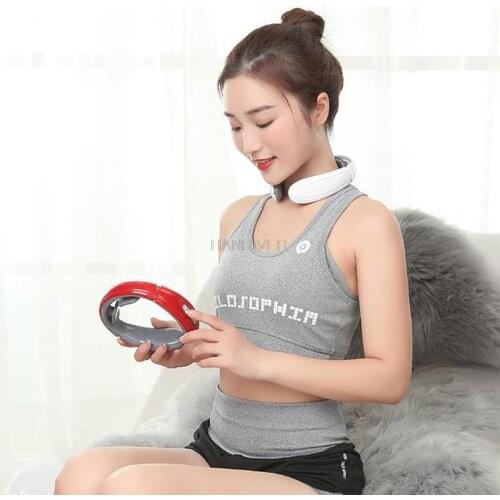 Intelligent Back and Neck Massager Electric Pulse Far Infrared Heating Pain Relief Tool Health Care Relaxation Cervical Massage