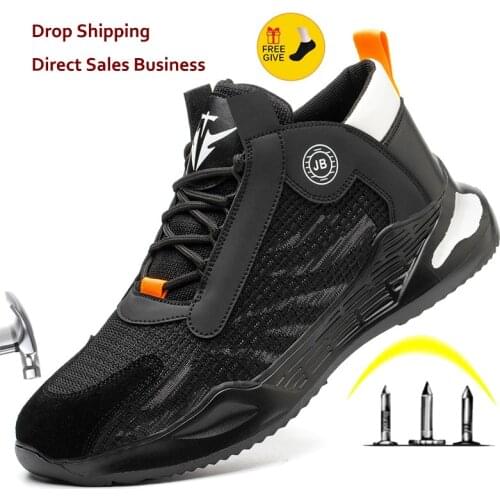 XPUHGM Steel Toe Cap Work Shoes Anti Smashing and Anti Piercing Men Safety Boots Breathable Comfortable Mens Sneakers for Work