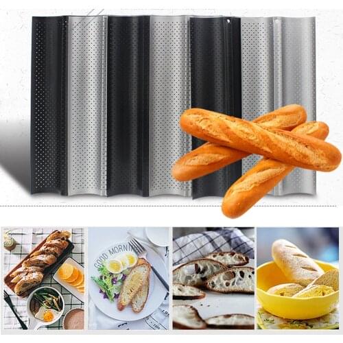1pcs French Bread Baking Mold Bread Wave Baking Tray Nonstick Cake Baguette Mold Pans 2/3/4 Waves Bread Baking Tools