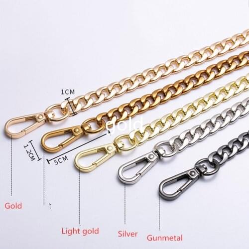 10 Mm Thickness Silver Gold Gunmetal Color Nice Fashion New Bag Straps Handbag Accessories Replacement Handles Parts Metal Chain