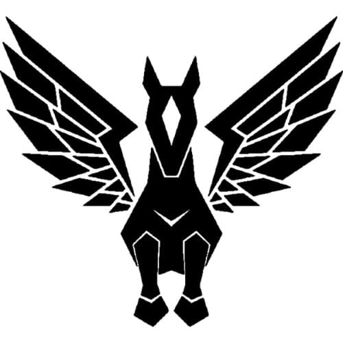 14.1cm*12.9cm Tribal Pegasus Unicorn Cartoon Car Sticker Vinyl Black/Silver S3-5219