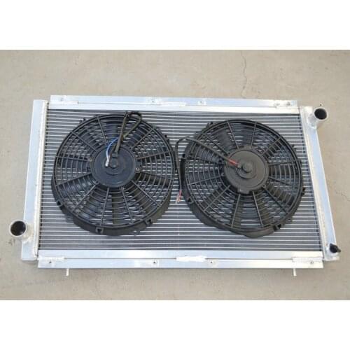 High Quality 2 Core 42mm Aluminum Radiator + 2*Fans For SUBARU 1992-2000 Impreza WRX STI GC8 MT 92 93 94 95 96 97 98 99 00
