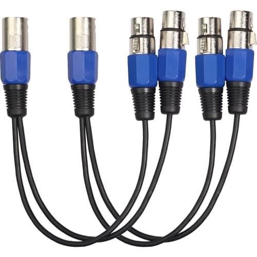 3 PIN XLR Male to Dual XLR Female Balanced Y Splitter Cable, XLR Plugs to 2 XLR Jack Adaptor Cord