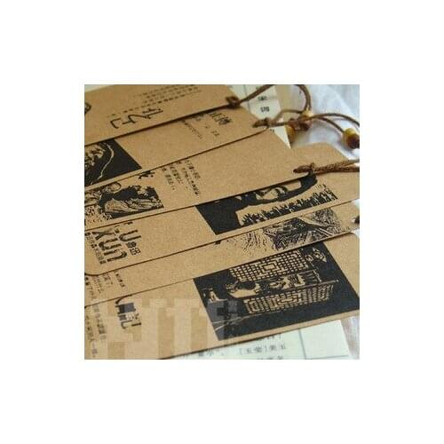 30pcs creative bookmarks wholesale Lu Xun handed down works bookmarks 6 sheets illustration classic kraft paper