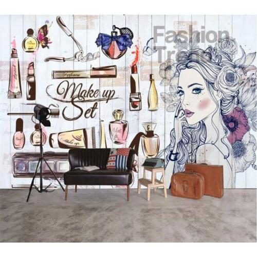 Custom wallpaper 3d murals nail shop beauty shop hand-painted girl clothing store background wall decorative painting wallpaper