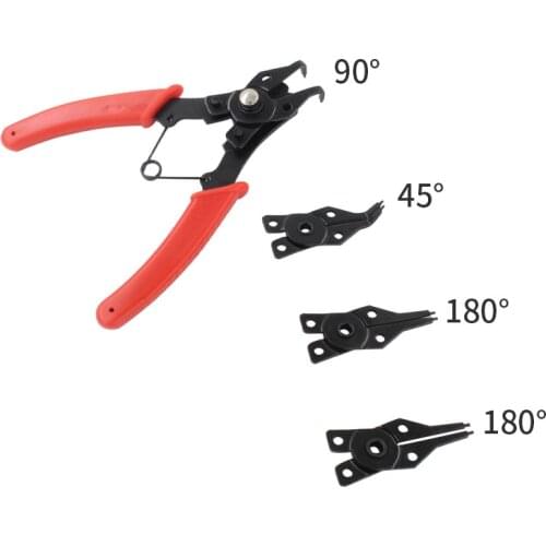 4 in1 Snap Ring Pliers Interchangable Multi Tools Retaining Clip Circlip Combination Internal External Ring Remover