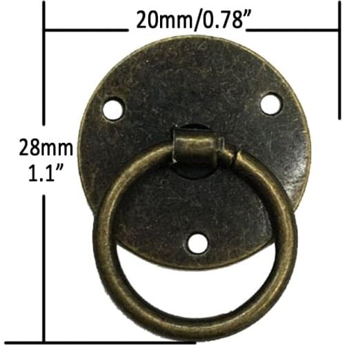 40PCS 20mm /0.78" Small Handle Mini Drawer Door Pull Handle Iron Ring Knobs for Wooden Dresser Jewelry Box Case Gift Box