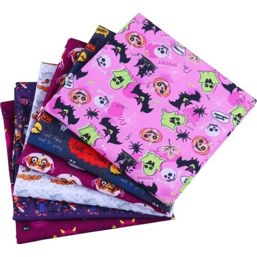 50 * 140Cm Halloween Pattern Polyester Cotton Fabric Patchwor Printed For Tissue Kids Home Textile For Sewing Doll Dress Curtain