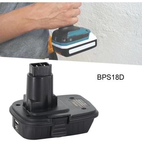 BPS18D 20V to 18V Battery Adapter Replacement Compatible Fireproof ABS USB Power Tool Battery Converter for Porter