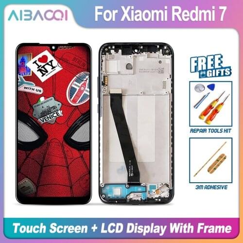 AiBaoQi Brand New Touch Screen LCD Display+Frame+Power Cable Assembly Replacement For Xiaomi Redmi 7