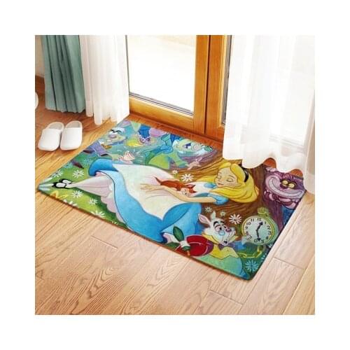 Disney Alice in Wonderland Anime Figures Cartoon Product Cosplay Accessories Customized Floor Mat Home Carpets Bedroom Rug Gifts