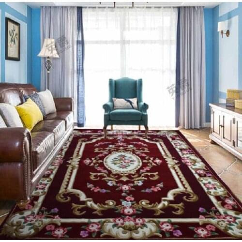 ALITEXTILEBTOC Plus Size Flower Carpet 100% Wool Carpets For Sofa Coffee Table Hand Carved Comfortable Soft Floral Carpet