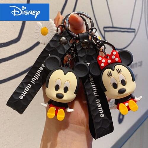 Disney Cartoon Minnie Mickey Keychain Womens Cute Doll Key Chain Pendant Couple Accessories Small Gift Wholesale Keyring