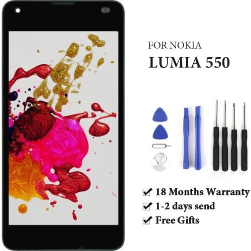 For Nokia Lumia 550 RM-1127 LCD Display With Frame 4.7'' Black No Dead Pixel Touch Screen Digitizer Replace Spare Part