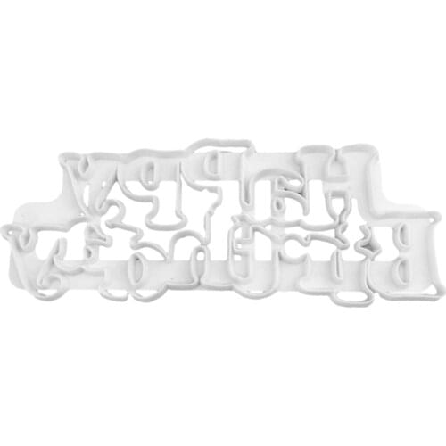 Happy Birthday Letter Shape Cutting Mold Baking Cutter Sugar Chocolate Fondant Party Mould Cake Decorating Tools Biscuit Mold