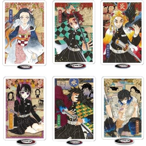 Hot Anime Demon Slayer Kimetsu no Yaiba Large Card Stand Model Plate Kamado Tanjirou Nezuko Agatsuma Zenitsu Inosuke Figure Toys