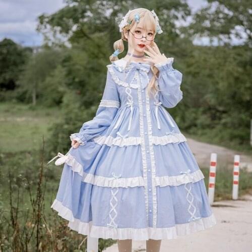 Gothic Lolita Dress Harajuku Street Fashion Cross Cosplay Female Dress Japanese Soft Sister Style Cute Dress Japanese 12516