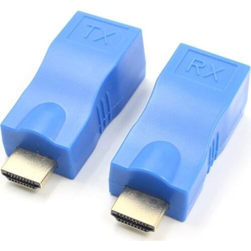 HDMI-compatible Extender Transmitter TX/RX Adapter 30M Network Extender RJ45 CAT5E CAT6 Ethernet LAN without HDCP PCI-E Riser