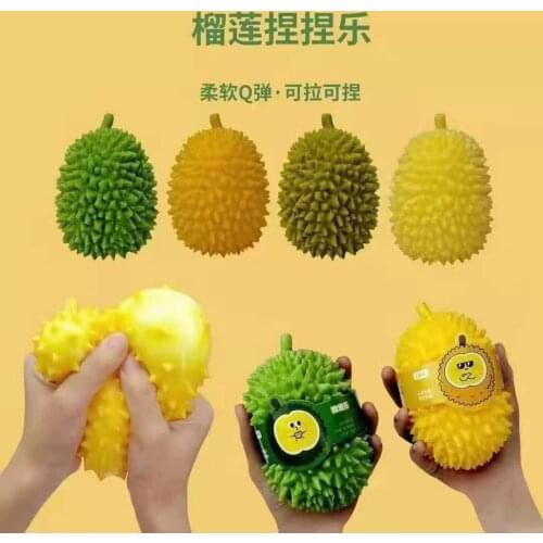 Decompression Toy Interactive Stress Relief Toy Novelty Sensory Fidget Pinch Bubble Trick Toy Realistic Fruit Durian