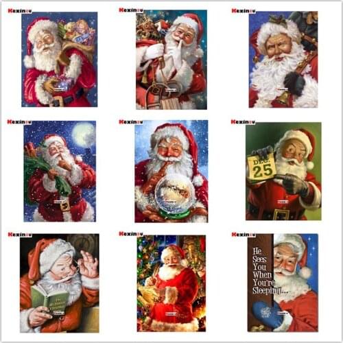 Kexinzu 5D Diamond Painting Cartoon Full Square Diamond 3D Embroidery Cross stitch Round Mosaic Santa Claus Christmas Gift