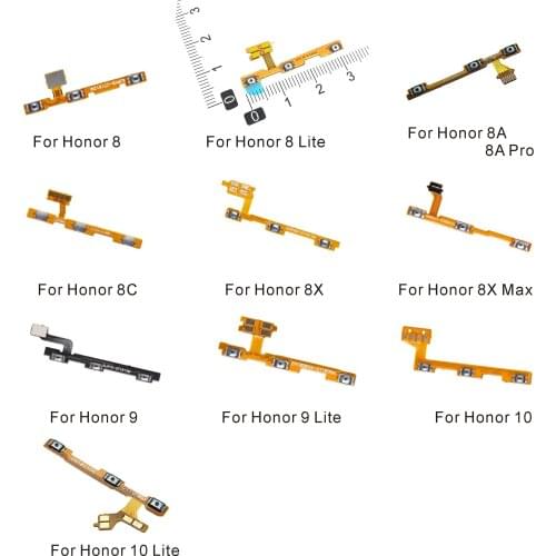 Power on/off & volume up/down buttons Flex cable Replacement For Huawei Honor 8 9 10 8A 8APro Lite 8C 8X Max Repair Parts