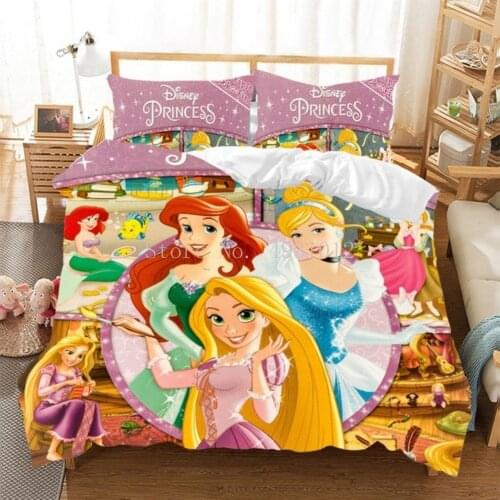 Disney Pretty Princesses Snow White Bedding Sets Children Girls Duvet Cover Pillowcase Comforter Cover Bed 1.5m