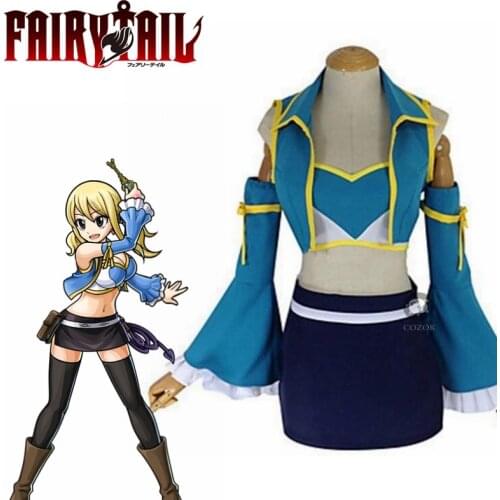 Lucy Heartfilia Fairy Tail 7 Years Later Cosplay Costume Lolita Girls School Uniform Sailor Skirt Suit Hallowen Party Dress