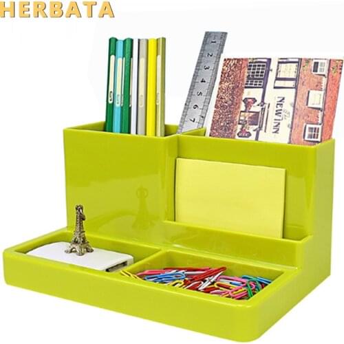 Pen holder desk new fashion multi-function Korean desk storage box office supplies stationery pen box pens holder set CL-2547