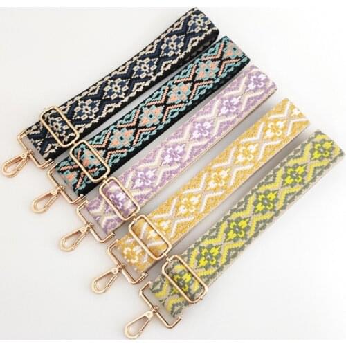 New Color Ethnic Style Jacquard Wide Shoulder Strap Adjustable One-shoulder Messenger Bag Accessory Strap Thickened Bag Strap