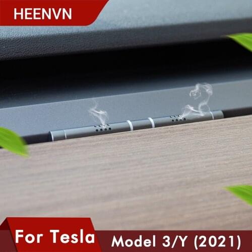 Heenvn 2021 Tesla Model 3 Model Y Three Car Air Freshener Long-Lasting Perfume Aromatherapy Fragrance Scent Accessories Diffuser