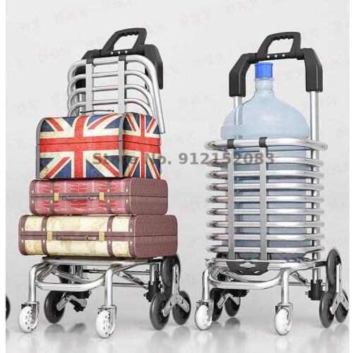 Portable Shopping Cart Household Grocery Shopping Cart Trolley Foldable Trolley Cart Climbing Stairs Elderly Food Basket Trolley