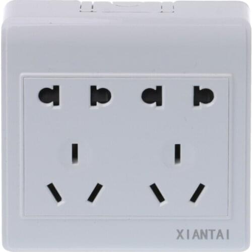 Surface Mounted Pure Wall Socket Panel 10-Pins Outlet Electric 10A Plugs Sockets