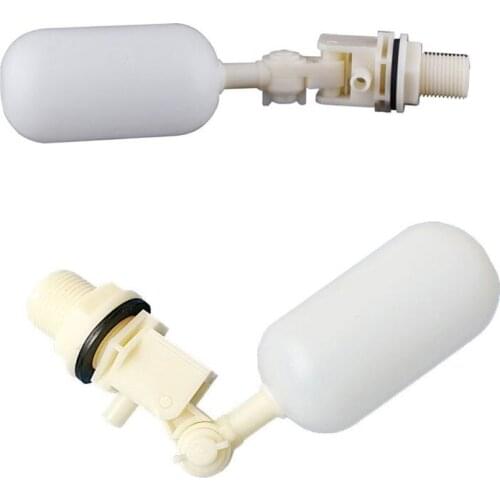 OOTDTY DN15 1/2'' DN20 3/4'' White Plastic Adjustable Auto Fill Float Ball Valve Water Control Switch for Water Tower Tank