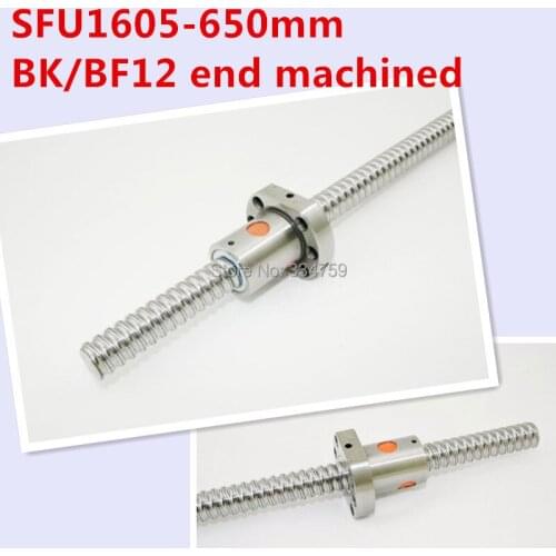 Ballscrew SFU1605 650mm set : 1 pc SFU1605 Ball Screw - L650mm + 1 pc 1605 Ball Screw Nut for cnc parts