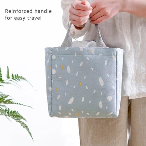 Fashion Insulated Lunch Bag Drawstring Waterproof Oxford Cloth Cooler Portable Storage Bag for Kids Women Picnic Travel